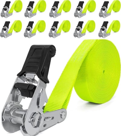 Transportbanden Set - Spanbanden Ratel - Bagage Vervoeren - 800kg Draagkracht - 4m 25mm - Groen