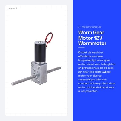 Dailygoods - Worm Gear Motor - 12V Wormmotor - Hoog koppel en duurzame constructie - Compact formaat - Duurzame materialen - Perfect voor hobbyproject...