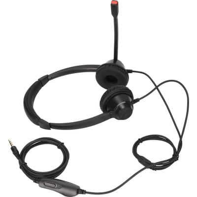 Casque Centre d'Appels Réduction de Bruit Polyvalent Casque On-Ear 3,5 mm pour Bureau à Domicile Centre d'Appels Télémarketing