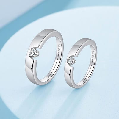 Partnerring Japans en Koreaans Eenvoudig Klassiek Imitatie Mosang Diamanten Ring voor Valentijnsdag Cadeau Openingsring white