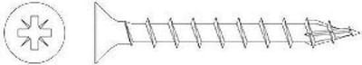 HECO TOPIX spaanplaatschroef 5x40mm - platkop - verzinkt - voldraad - PZD 2 - 34380 (Per 500 stuks)