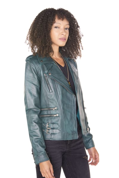 Dames leren vintage Brando Bikerjack-Orlando