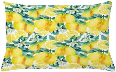 ABAKUHAUS Tuin Kussenhoes Citroen Citrus – Dubbelzijdig bedrukt, Rits, 40x65 cm, Groen/Geel