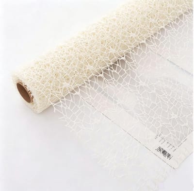 Jacquard netstof bloemen inpakpapier - 50cmx4,5m - Bloemenverpakking - Bouquet Cadeaupapier - Hol ontwerp - bloemenpapier - Verpakkingsmaterialen - Rol inpakpapier - Bloemist Benodigdheden - voor boeketten, bruiloften en feestdecoraties - melkachtig