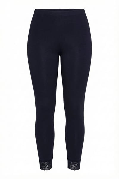 Angel of Style - Dames - Legging Skinny Fit kant aan de zoom - Zwart - Maat 42
