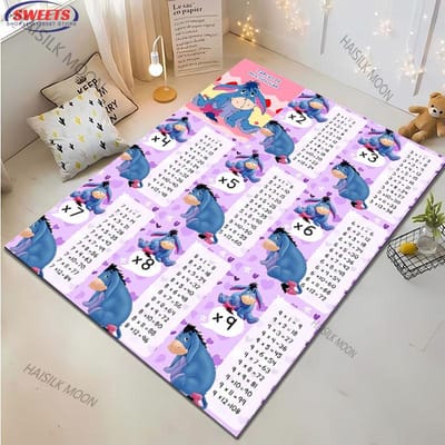 Tafel van Vermenigvuldiging Wiskunde Vloerkleden voor Woonkamer Slaapkamer Kinder Speelkamer Klaslokaal, Educatief Tapijt voor Kinderen, Cadeaus voor Kinderen 80*160cm