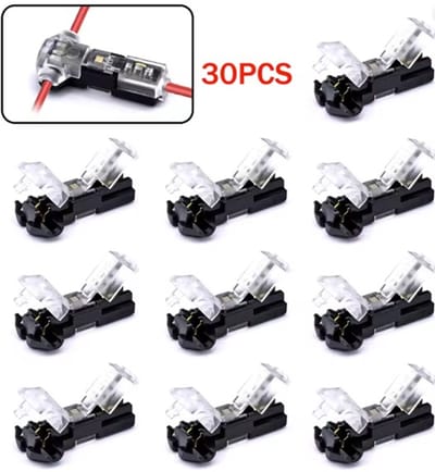 Draadconnector 30 Stuks – 1-Pins Kabelverbinders – Snelle Aftak Connector – Lage Spanning – Zonder Solderen