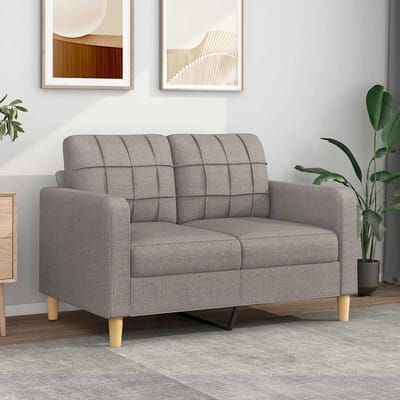 vidaXL - Tweezitsbank - 120 - cm - stof - taupe