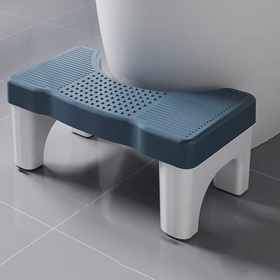 Toilet Kruk - Hulpmiddel Zitten - Verbeter Houding - Antislip & Afneembaar - 7 Inch Hoog - Grijs