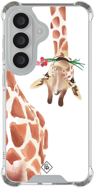 Casimoda® hoesje - Geschikt voor Samsung Galaxy S26 - Giraffe - Shockproof case - Extra sterk - TPU/polycarbonaat - Bruin/beige, Transparant