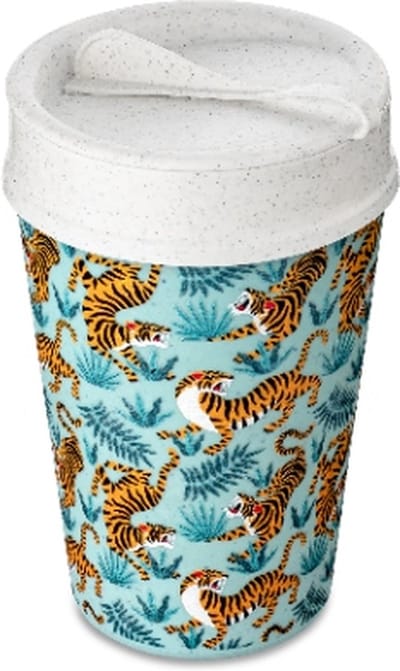 Dubbelwandige Koffiebeker met Deksel, 0.4 L, Organic, Tiger - Koziol | Iso To Go