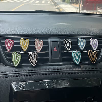TLVX 10 stuks Leuke Hartjes Autoparfum / Luchtverfrisser voor auto / Frisse Geur / Bloemig / Citroen / Oceaan / Geurstokjes / Uniek Design / Fris Interieur / Lekker Auto Luchtje / Car diffuser / Air Freshener / Love You / Valentijn / Auto Parfum