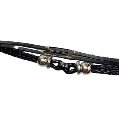 Armband- zwart- metaal - Charme Bijoux