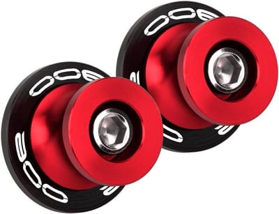 Swingarm Bobbins - Motorfiets Bobbins - Motor Beschermen - CNC Aluminium - M8 - rood