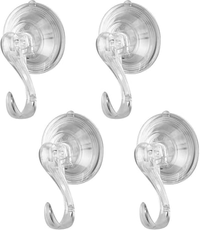 Multifunctionele Zuignappen - 4 Stuks Sterke Zuighaken voor Douche, Keuken en Raam - Tot 3KG Draagvermogen, Transparant en Ideaal voor Wreaths en Decoraties
