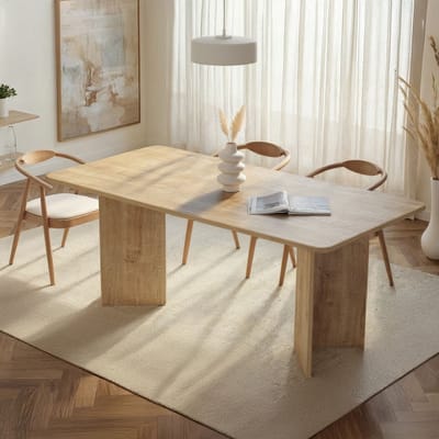 Asir - Eettafel - Honing Eikenhout - 100% met melamine gecoat spaanplaat - 180 x 90 x 75 cm