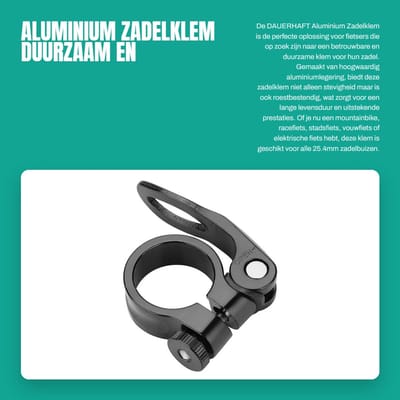 Dailygoods - Aluminium Zadelklem - Duurzaam en Lichtgewicht - 28.6mm - Voor Fietstypes - Fietsonderdelen - Hoogwaardige kwaliteit - Geschikt voor Alle...