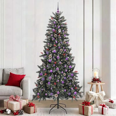 vidaXL Kunstkerstboom Groen 240 cm PVC en Plastic en Staal