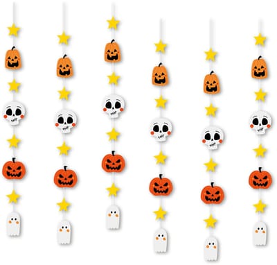 Q2P - Halloween - Slingers - Decoratie - Versiering - Spooky - Hangdecoratie - Oranje & Zwart