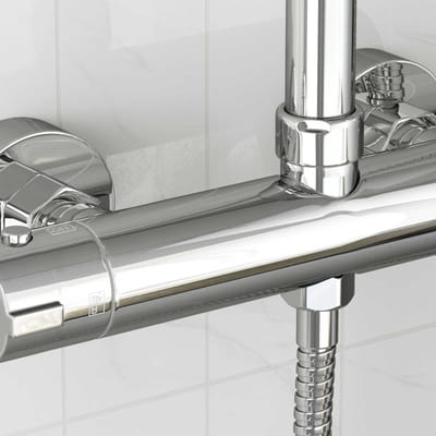 vidaXL - Thermostatische - douchemixer - Roestvrij - staal - 201 - 27 - x - 8 - x - 6 - cm