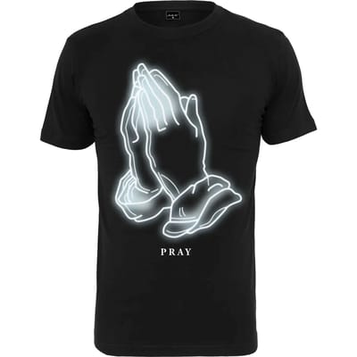 Mister Tee - Pray Glow Heren T-shirt - XS - Zwart