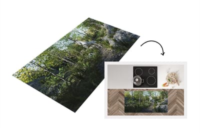 Keukenloper - Loper keuken - Eenhoorn in een bos - 120x60 cm - Keukenloper vinyl