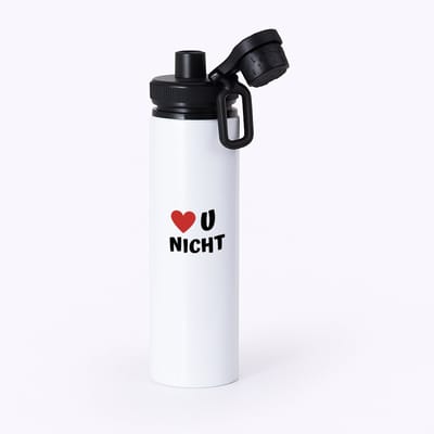 Hacebo® - love u nicht waterfles met draaidop zwart - Nicht - de liefste nicht - verjaardag - cadeautje voor nicht - nicht artikelen - kado - geschenk - water fles - 850ML