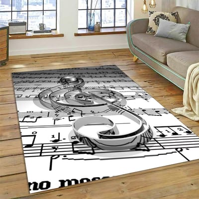 3D Creatief Muzikale Noot Piano Kunst Tapijt Vloerkleed voor Huis Woonkamer Slaapkamer Sofa Deurmat Decor, Kindergebied Vloerkleed Antislip Vloermat 60*90cm