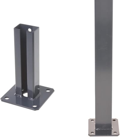 Schroefanker Hekpaal 60x40 mm Antraciet - Stevige Paalhouder voor Houten en Metalen Hekken