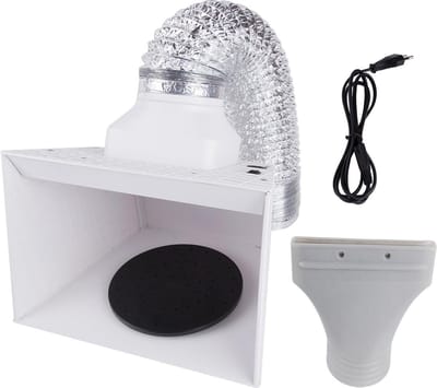 Fengda Portable Airbrush Hobby Spray Booth Spray Box BD-515 met LED-verlichting & Draaitafel voor het spuiten van modellen, kunst, ambachten, taartversiering, make-up, spijkers, handwerk, enz