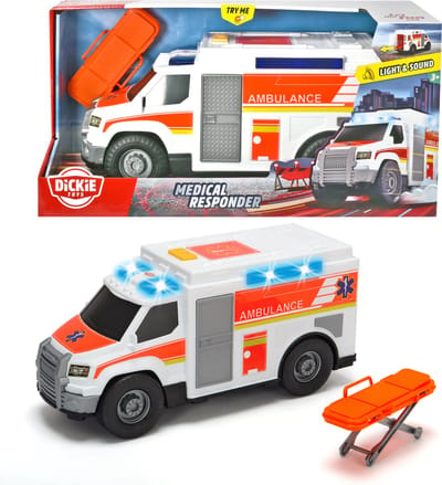 Dickie Toys Ziekenwagen met Licht & Geluid, 30cm - Speelgoedvoertuig