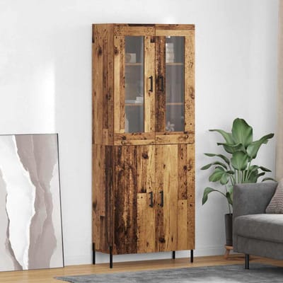 vidaXL Highboard Oud Hout 69,5 x 34 x 180 cm Bewerkt hout