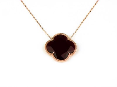 model Fiori kleine klaver ketting in zilver roze verguld rode klaver
