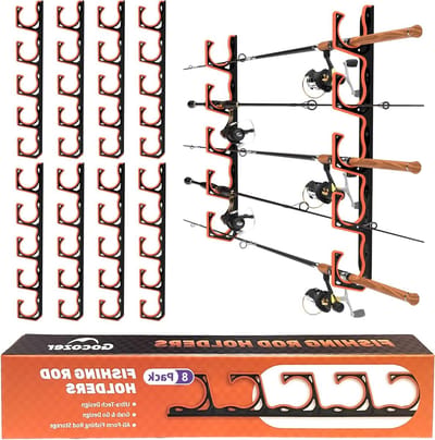 Hengelhouder Set - Opslag Organiser - Vissen Opslag - Zachte Bescherming - 8 Stuks - Zwart