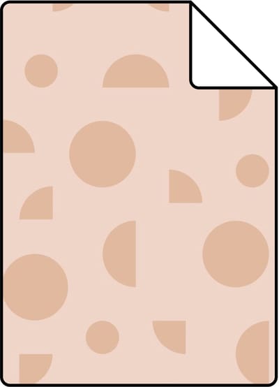 Proefstaal ESTAhome behang grafisch motief terracotta roze - 26.5 x 21 cm - 139751-S