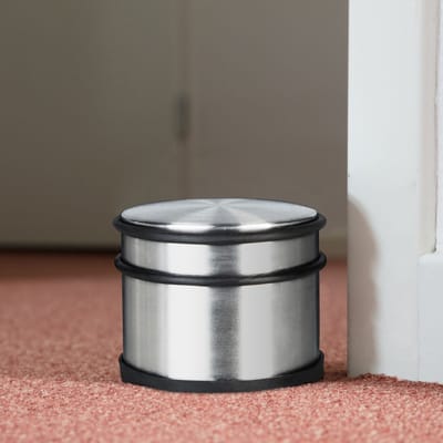 IGOODS Deurstopper - RVS - 7,5 cm x Ø 9 cm -  Extra hoog! - XL deurstopper edelstaal 1.1 kg - Zilver
