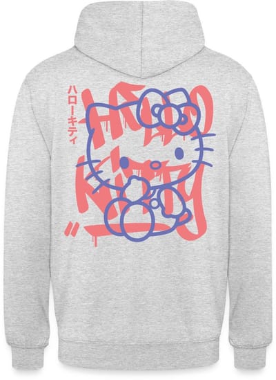 Hello Kitty Met Graffiti-Stijl Lettertype Hoodie Unisex