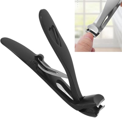 Dailygoody - Nagelknipper voor Senioren - Dikke Teennagels - Roestvrij en Waterafwasbaar - Zwart - Geschikt voor Oude Mensen - Ruimtebesparend Ontwerp