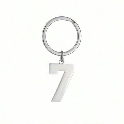 Sleutelhanger met Nummer, Enkel Stuk, Ringgesp, Decoratieve Bedel voor Portemonnee, Tas, Rugzak, Valentijnsdag Cadeau, Geluksnummer Thema gray