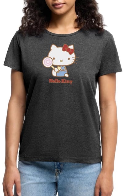 Hello Kitty Met Een Lollipop Premium T Shirt Dames