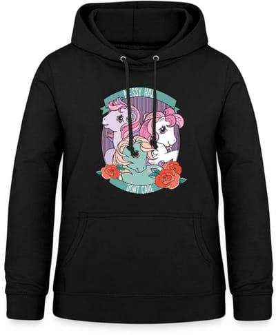 My Little Pony Retro Messy Hair Don't Care Statement Hoodie Dames