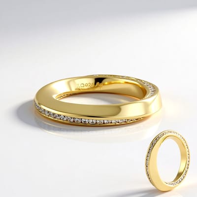 Cavill - Zilveren ring verguld - 97 Cambodjaanse zirkonen 1,135 ct - Briljant geslepen, channel-zetting - Luxe en elegante sieraden dames