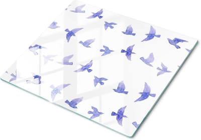 Glazen Snijplank - Aanrecht Beschermer - Keukenwerk - Gehard Glas - 60x52 cm - Zwaluwen Decoratie
