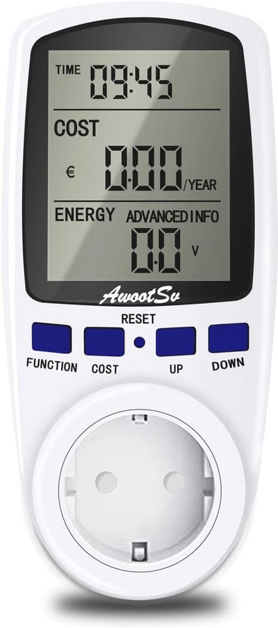 Stroommeter voor Stopcontact met Dual Tarieven - Energiekostenmeter en Stroomverbruikmonitor