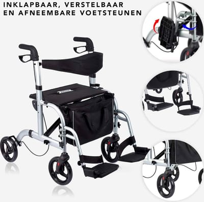 Aidapt Rolstoel - Rollator - Grijs