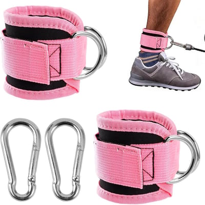 Verstelbare Voetbanden voor Fitness, Ideaal voor Been- en Biltraining, Inclusief Carabiner en 2 Stuks voor Optimale Ondersteuning