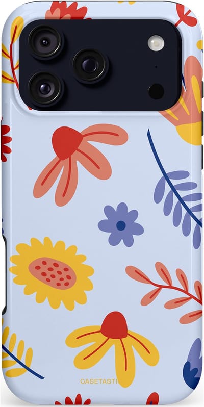 Casetastic hoesje geschikt voor Apple iPhone 17 Pro Max - MagSafe - Dubbellaagse bescherming - Bloemenval - Fashion Case - Lavendel Goud Terracotta