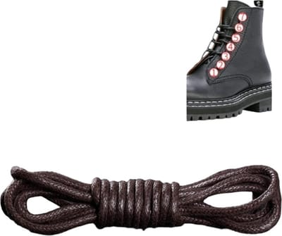 Ronde schoenveters Bruin - veter 140 CM - Gewaxt- Youhomy Shoelaces- Geschikt voor leder schoenen| Leder laarzen veters