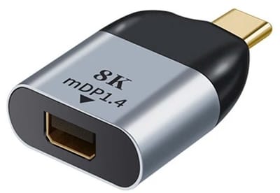 WiseGoods Premium USB-C Naar Mini DP 1.4 Adapter – 8K / 60Hz - Voor Laptop / Tablet / Smartphone - Beeldscherm Verbinden - Gamen