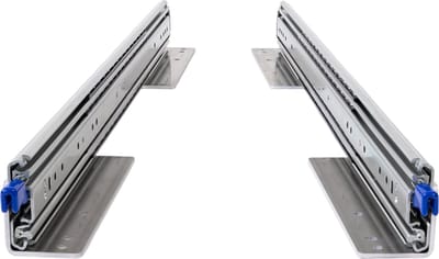 Set 250kg ladegeleiders + lage vloerbeugels 500 mm 20inch met vergrendeling en volledig uittrekbaar lang zwaar lade geleider lock in/out aluminium bodem montage 50cm 20"